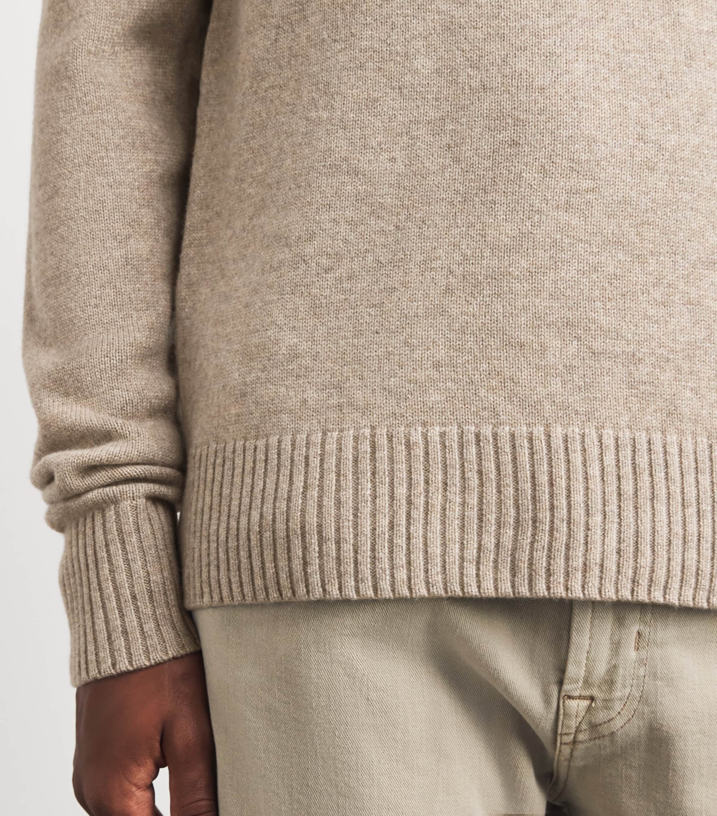 Yves Salomon Mens Wool-Cashmere Crew-Neck Sweater Sandstorm Image 3