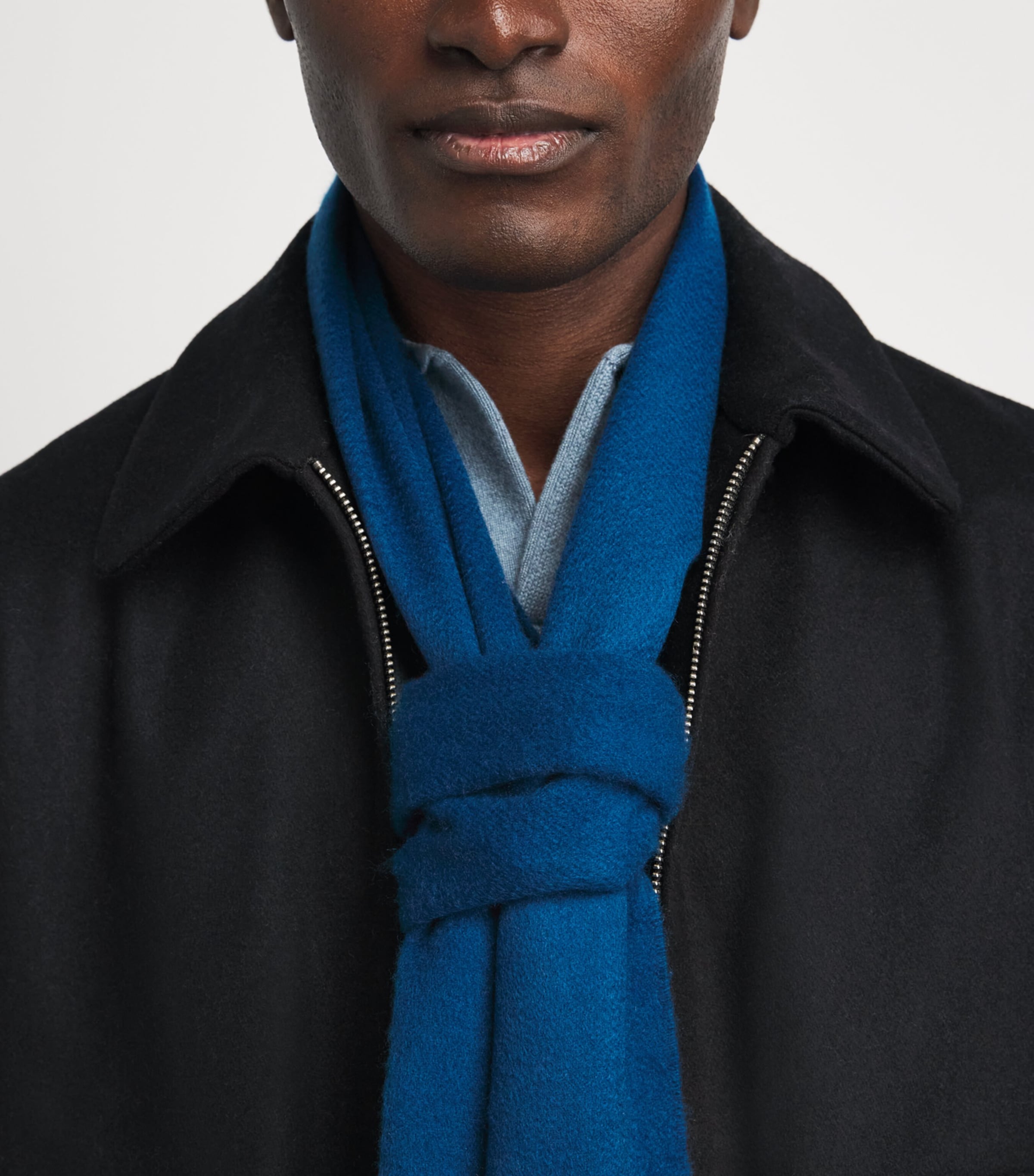 Johnstons Of Elgin Natural Cashmere Scarf Petrol Image 2