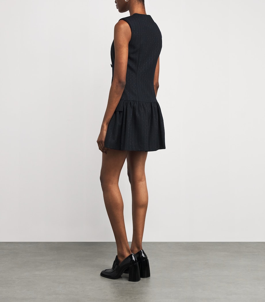 Embellished Pinstripe Mini Dress NAVY BLUE Image 3