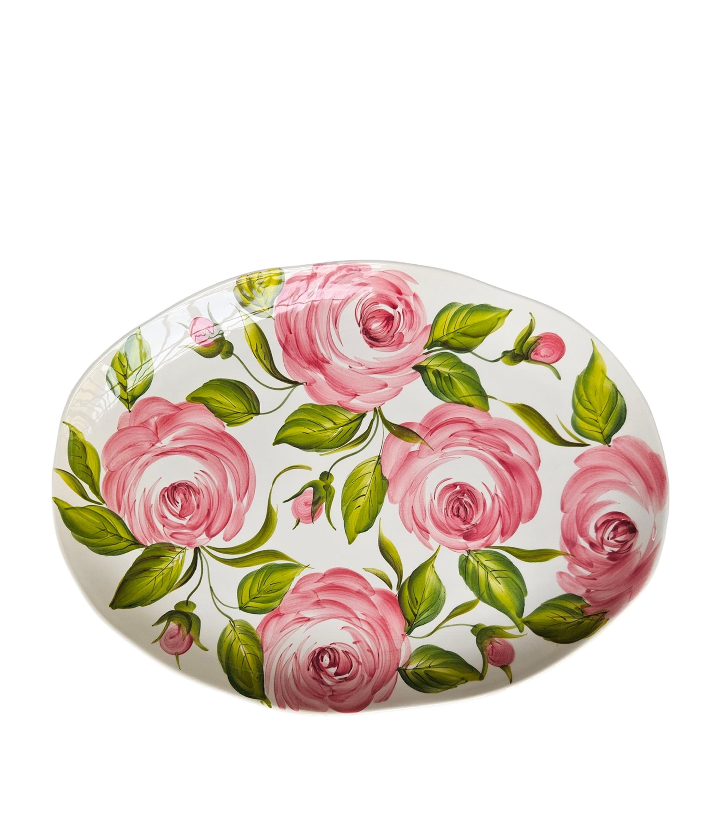 Les-Ottomans Ceramic The Roses Serving Tray (43cm) Pink Image 1