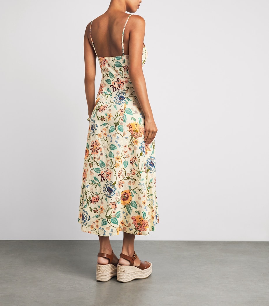 Ulla Johnson Womens Cotton Fiora Floral Midi Dress Abalone Image 4