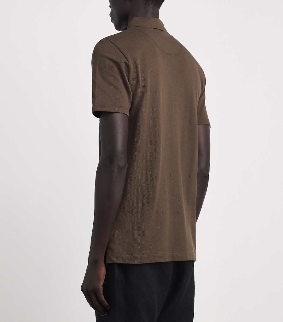 Sunspel Mens Supima Cotton Riviera Polo Shirt Brgw Dark Walnu Image 5