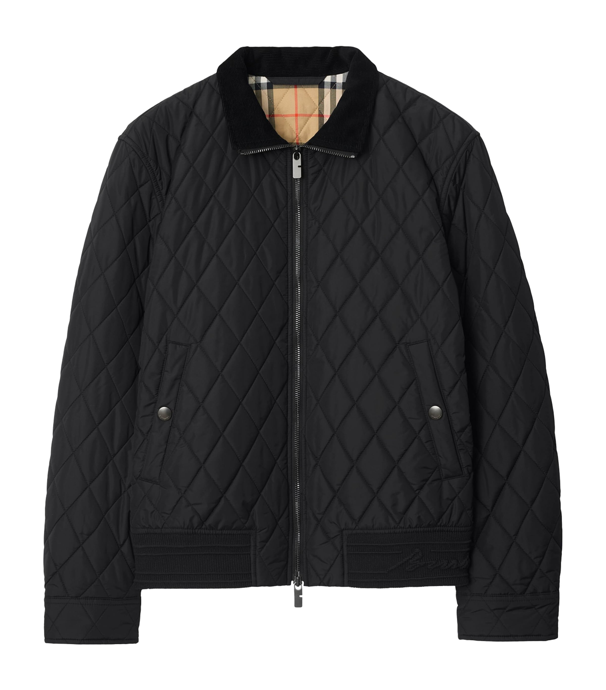 Burberry Mens Water-Resistant Quilted Jacket Black Image 1