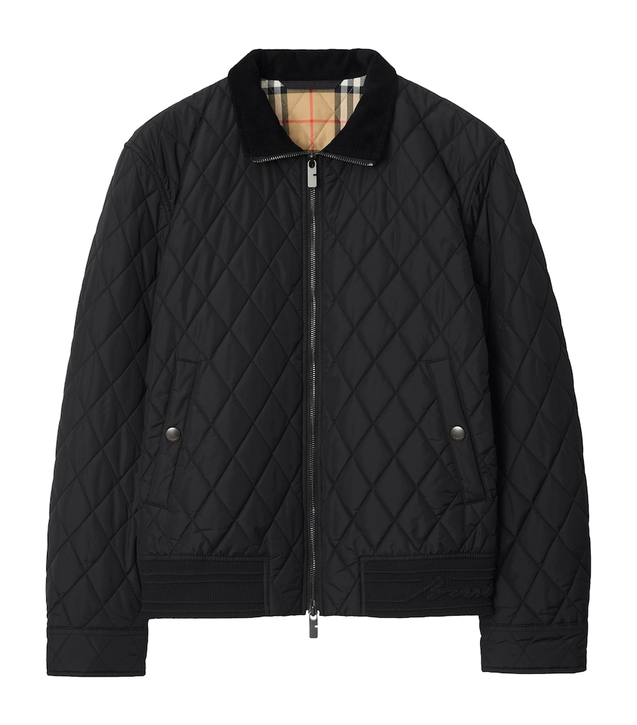 Burberry Mens Water-Resistant Quilted Jacket Black Image 1