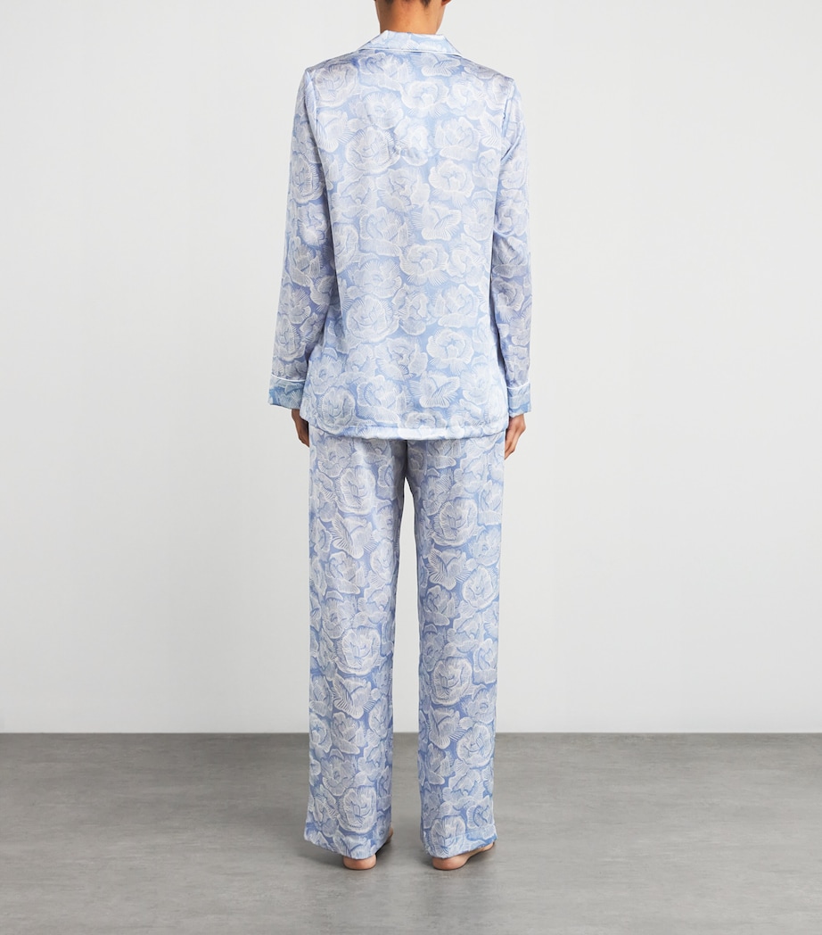 Silk Floral Pyjama Set BLU/BLUE Image 3