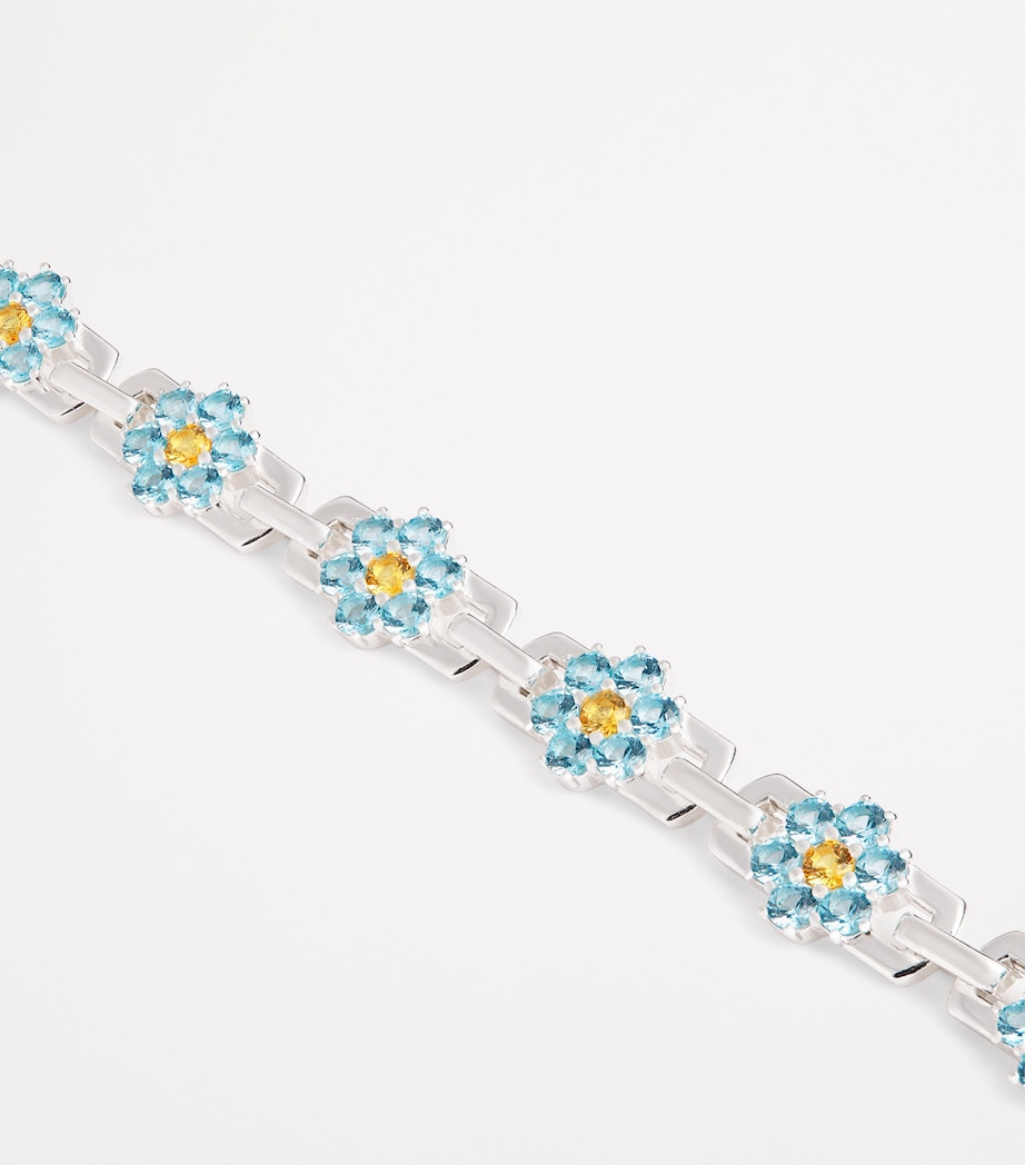 Sterling Silver Daisy Bracelet TOPAZ / YELLOW Image 3