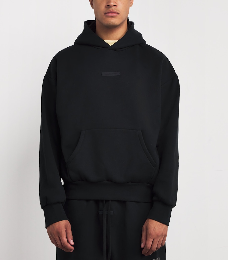 Cotton-Blend Modern Hoodie JET BLACK Image 3