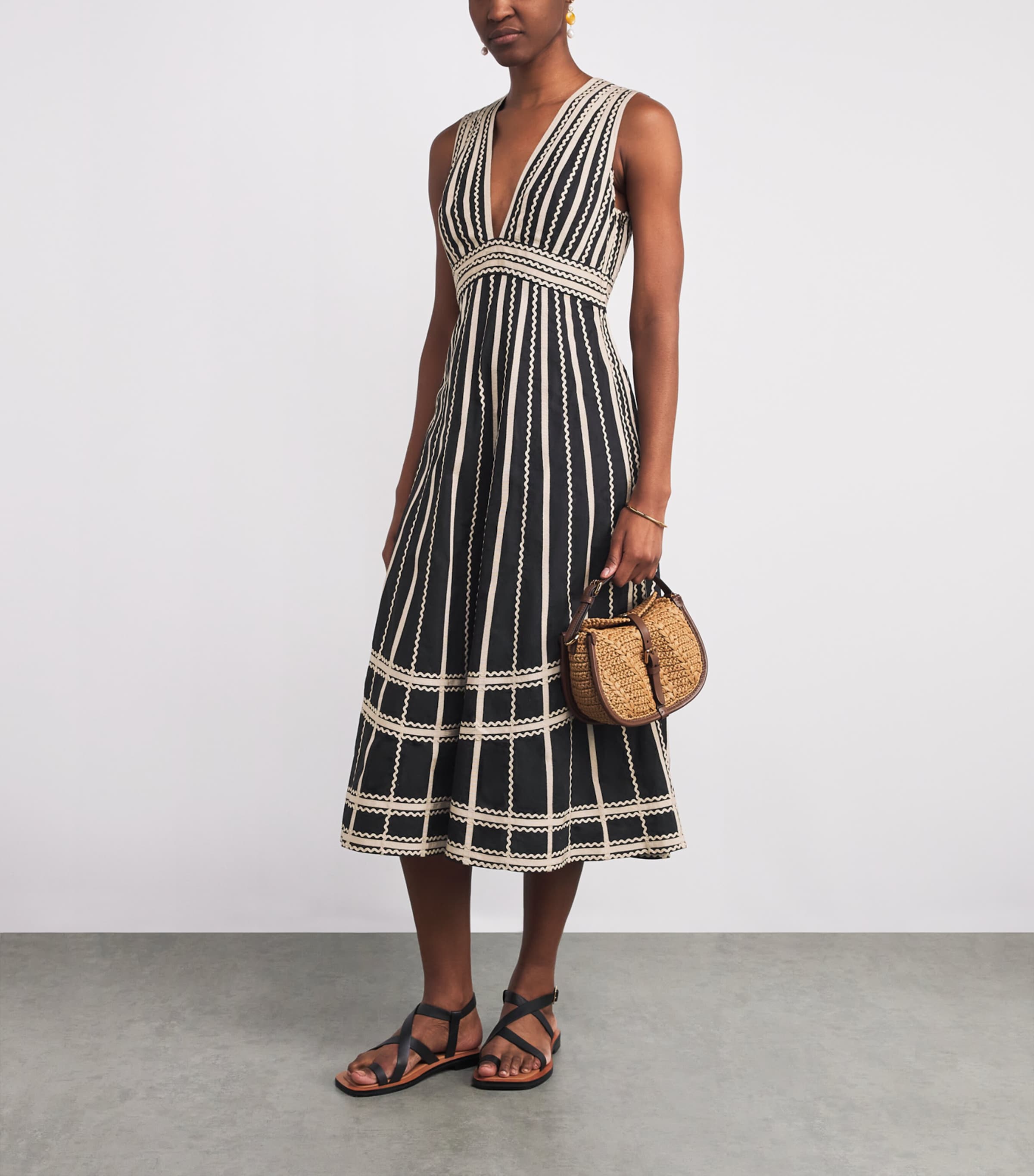 Cotton Palermo Midi Dress NOIR Image 2