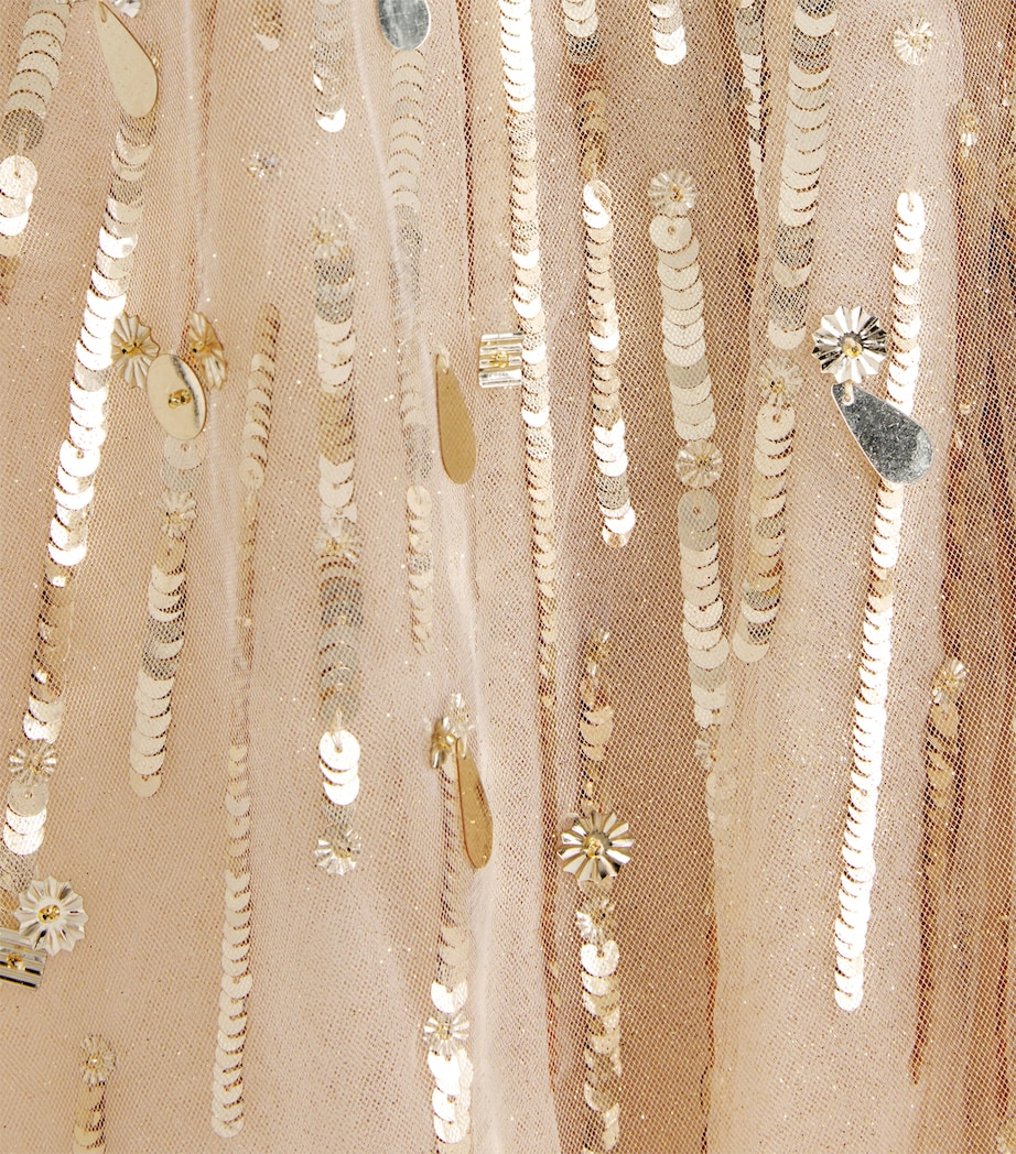 Tulle Embellished Goldy Cape Dress (6-12 Years) 820 ILLUSION Image 3