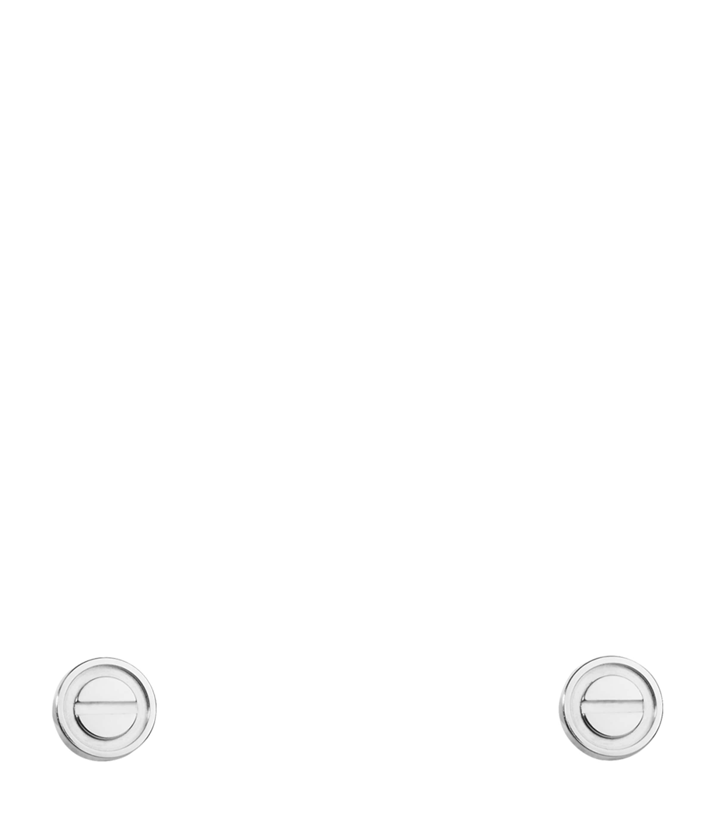 White Gold LOVE Stud Earrings WHITE GOLD Image 1
