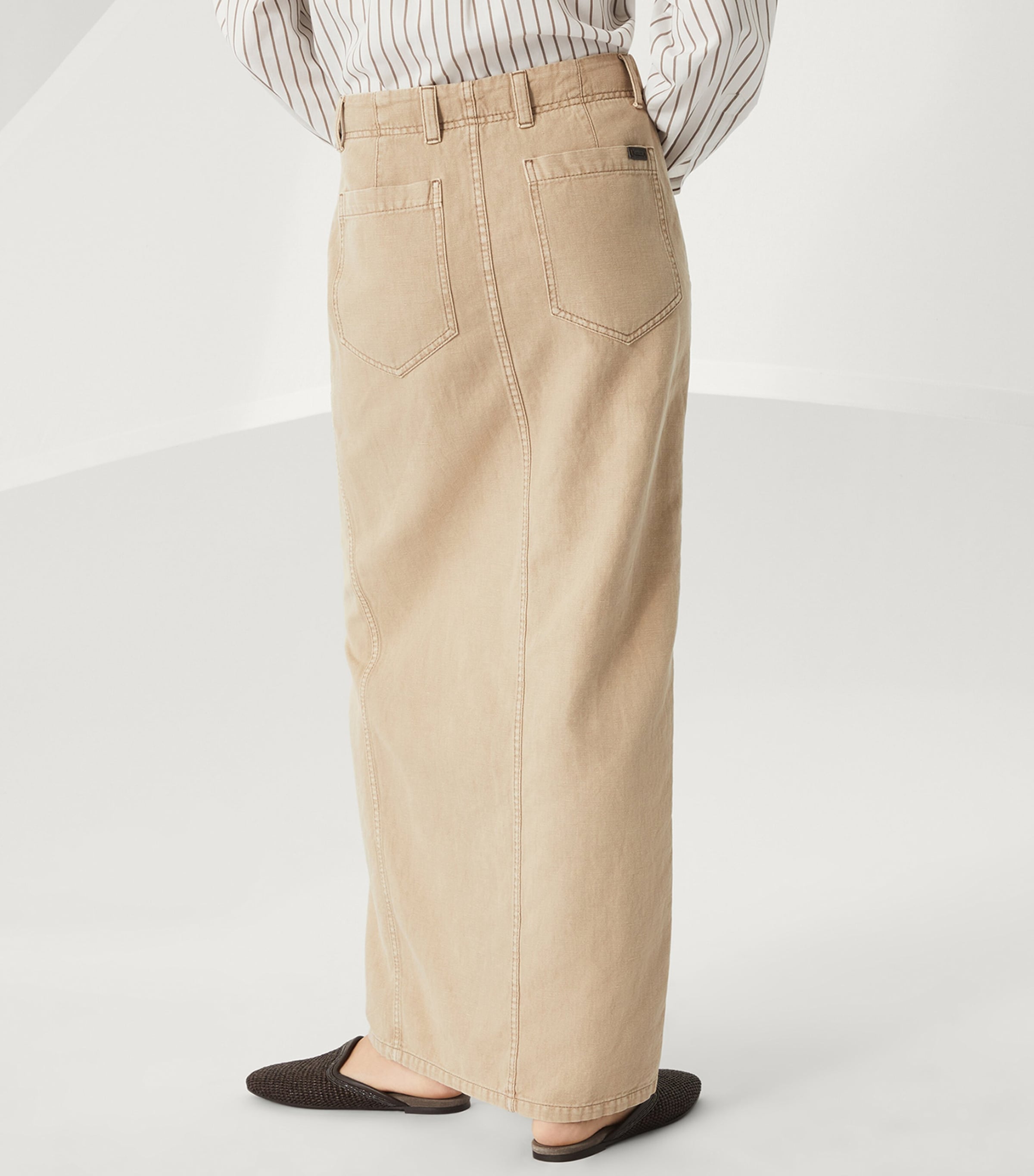 Brunello Cucinelli Cotton-Linen Chino Maxi Skirt | Harrods US