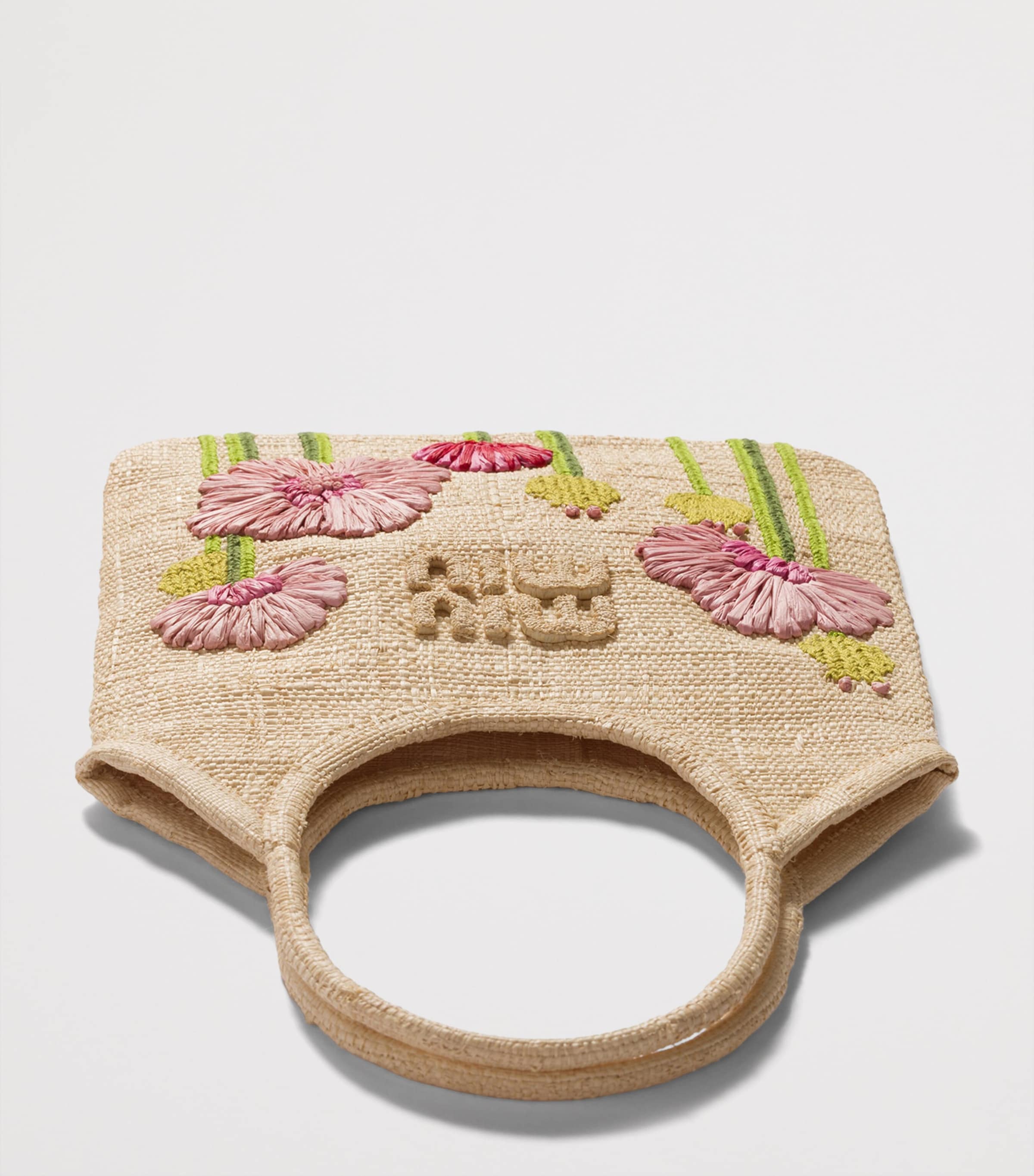 Miu Miu Raffia Ivy Tote Bag Neutral Image 2