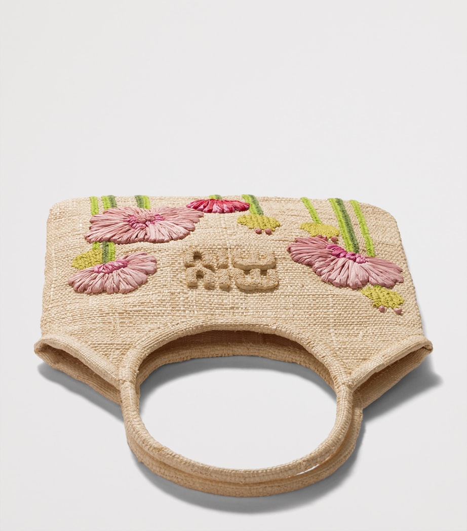 Miu Miu Raffia Ivy Tote Bag Neutral Image 2