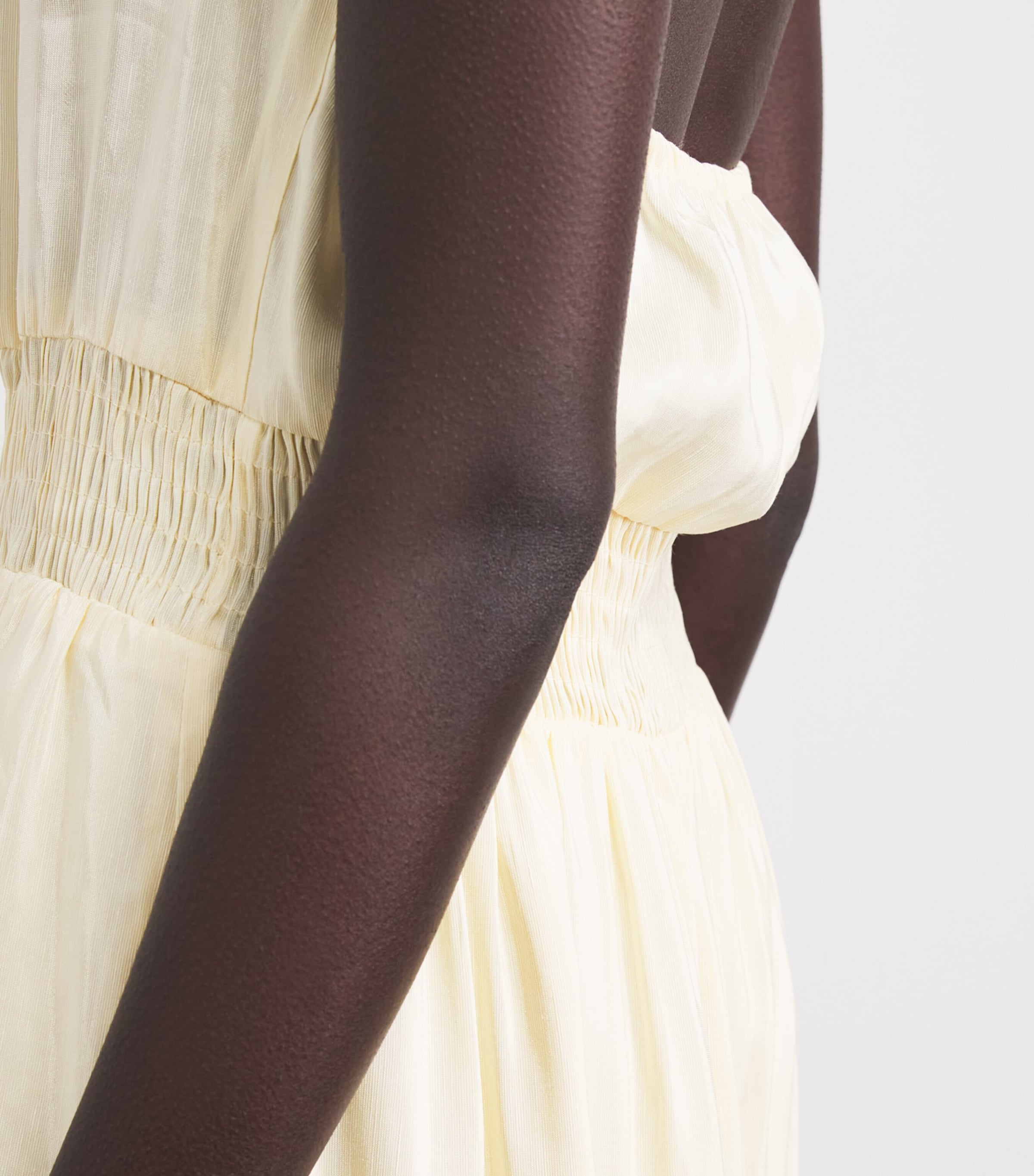 Sandro Paris Womens Linen-Blend Tiered Maxi Dress Vanilla Image 5