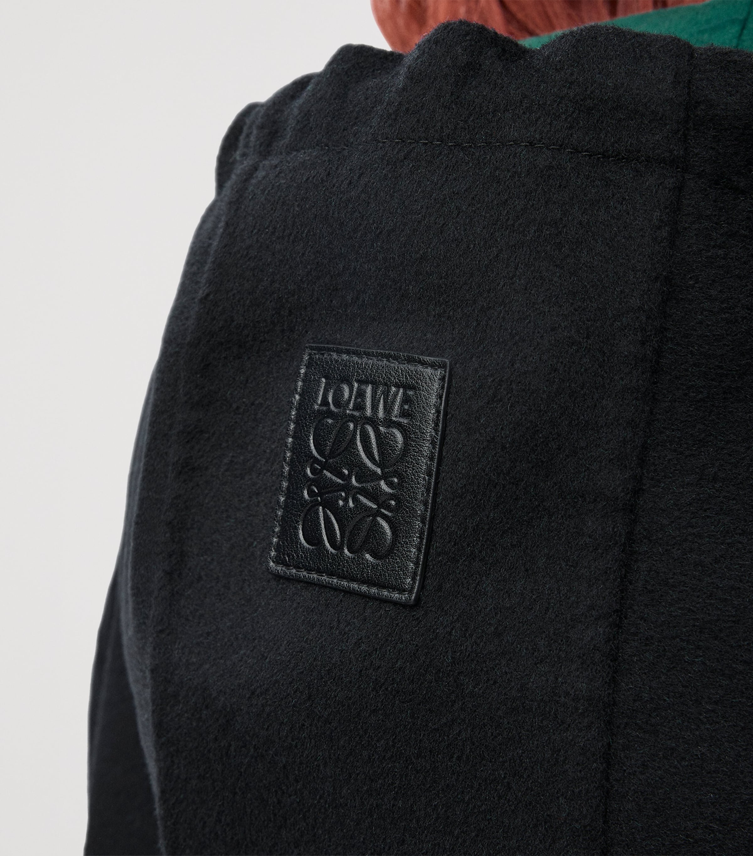 Wool-Cashmere Hooded Jacket BLACK/GREEN Image 4