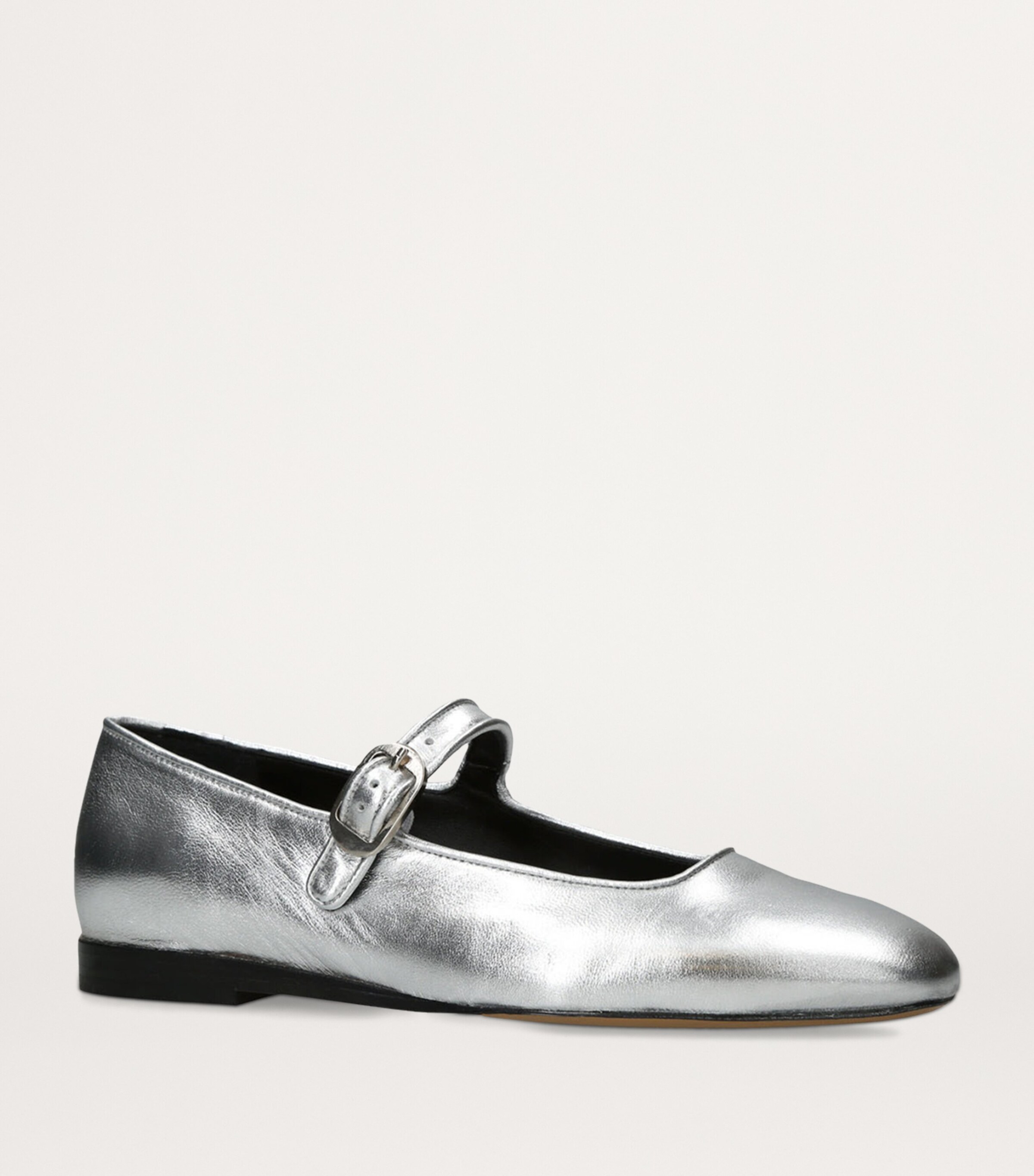 Le Monde Beryl Metallic Leather Mary Janes Silver Image 3