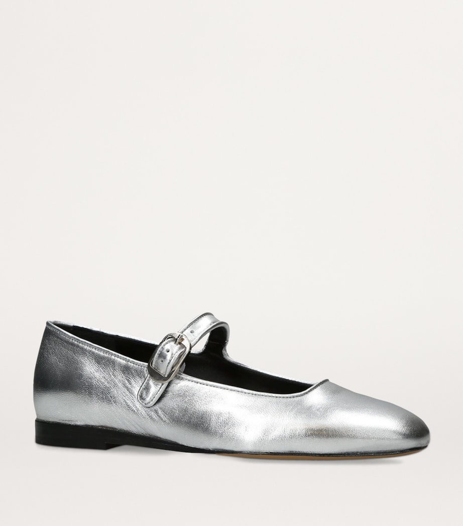 Le Monde Beryl Metallic Leather Mary Janes Silver Image 3