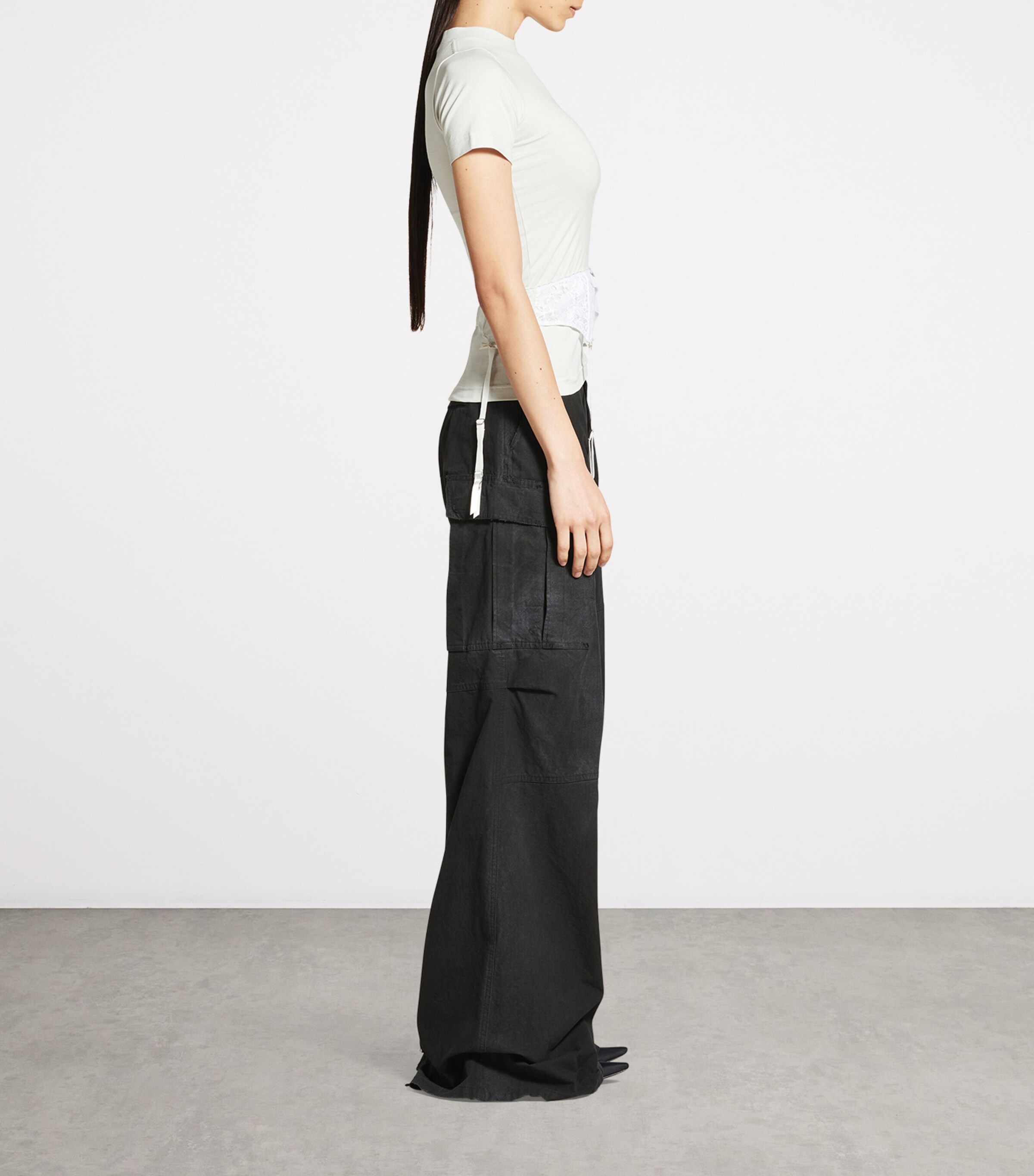 Balenciaga Womens Stretch-Cotton Lingerie T-Shirt Image 5