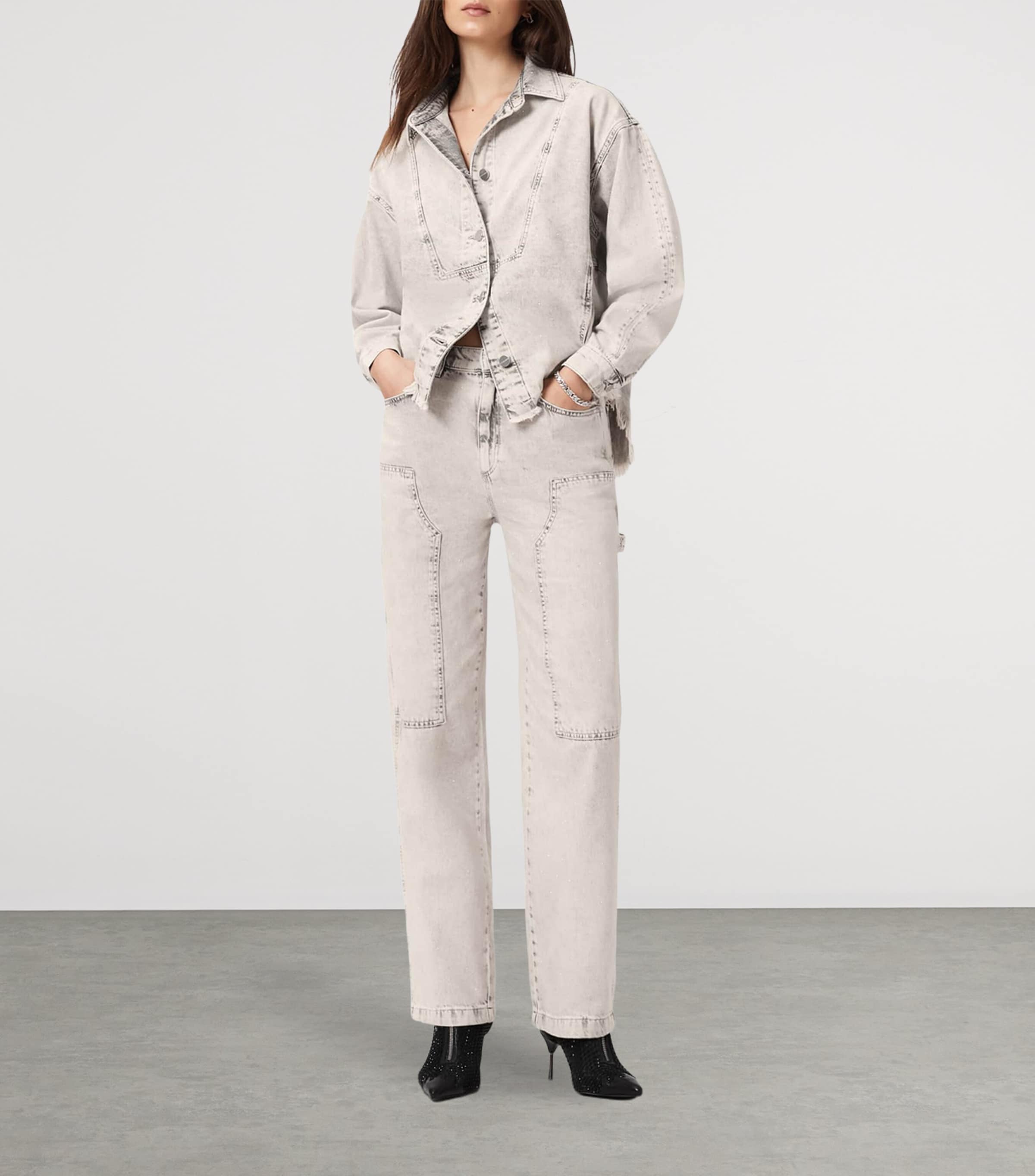 Denim Hettie Shacket SNOW GREY Image 3