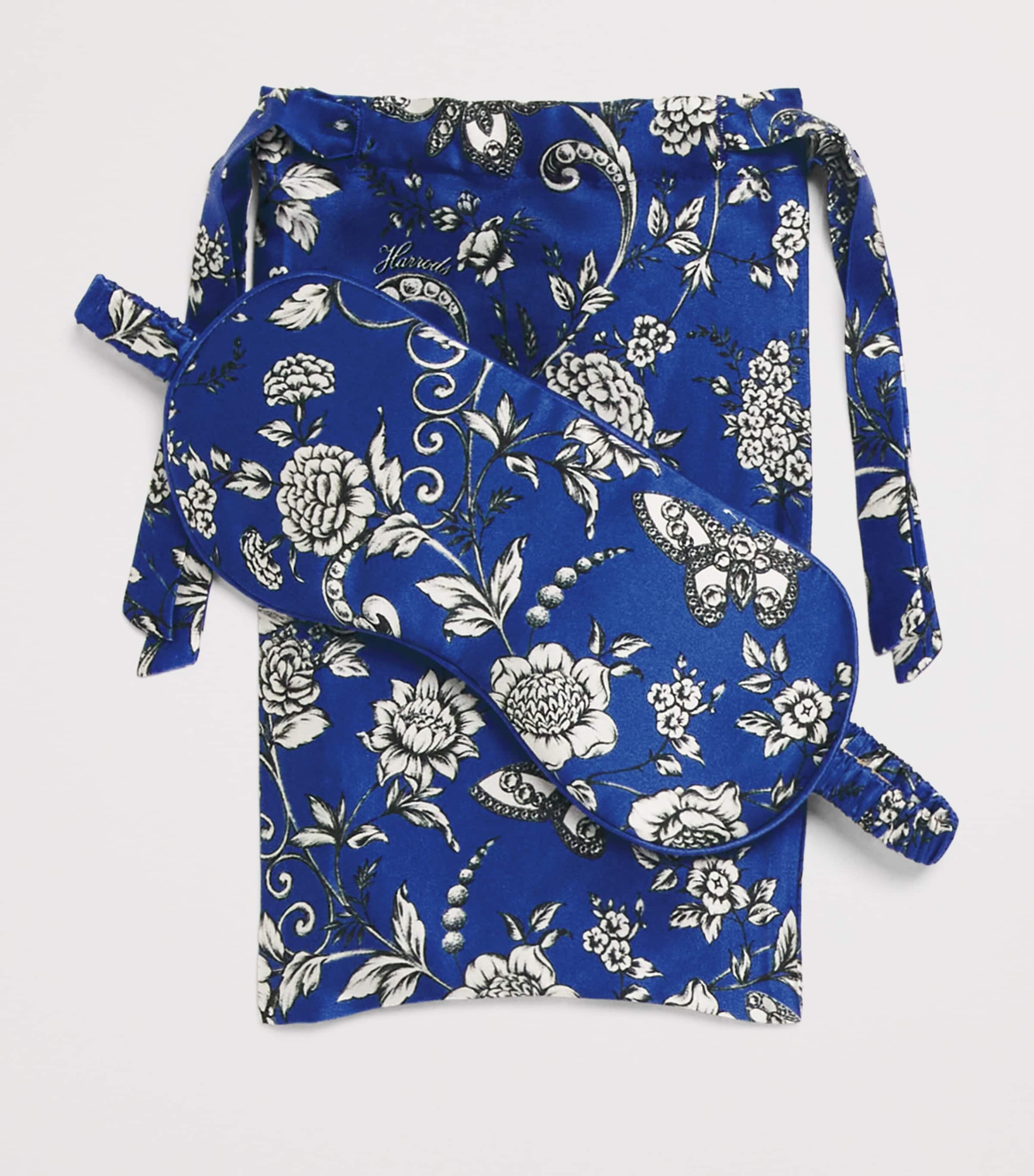 Silk Butterfly Print Sleep Mask BLUE Image 4