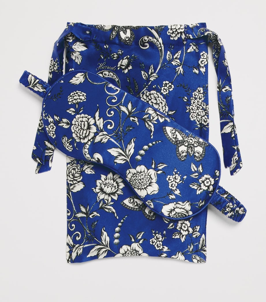 Silk Butterfly Print Sleep Mask BLUE Image 4