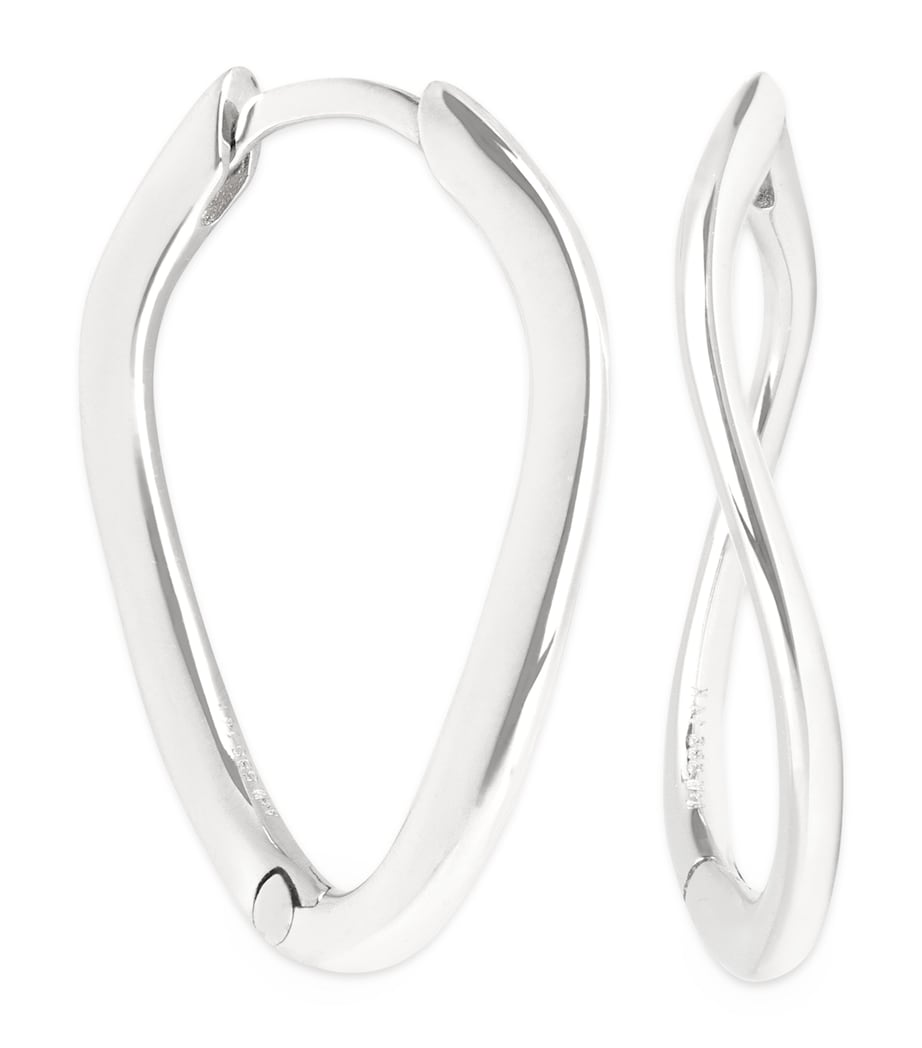 Astrid & Miyu White Gold Infinity Hoop Earrings White Gold Image 1