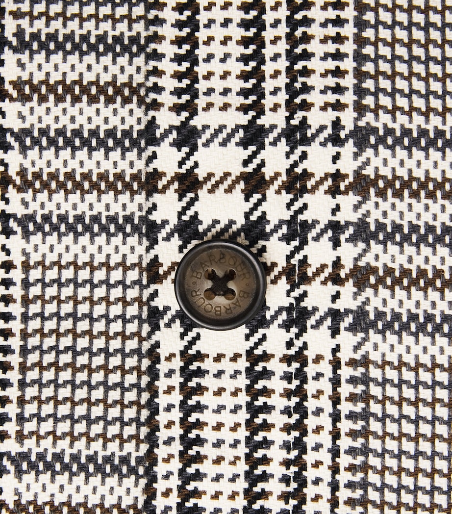 Barbour Mens Cotton Houndstooth Alderney Overshirt Whisper White Image 6