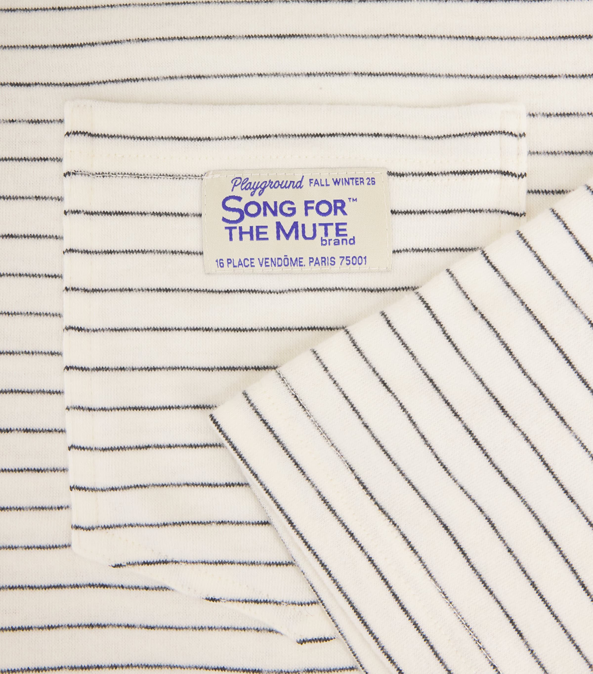 Song For The Mute Mens Stripe Long-Sleeve T-Shirt Ivory Image 6
