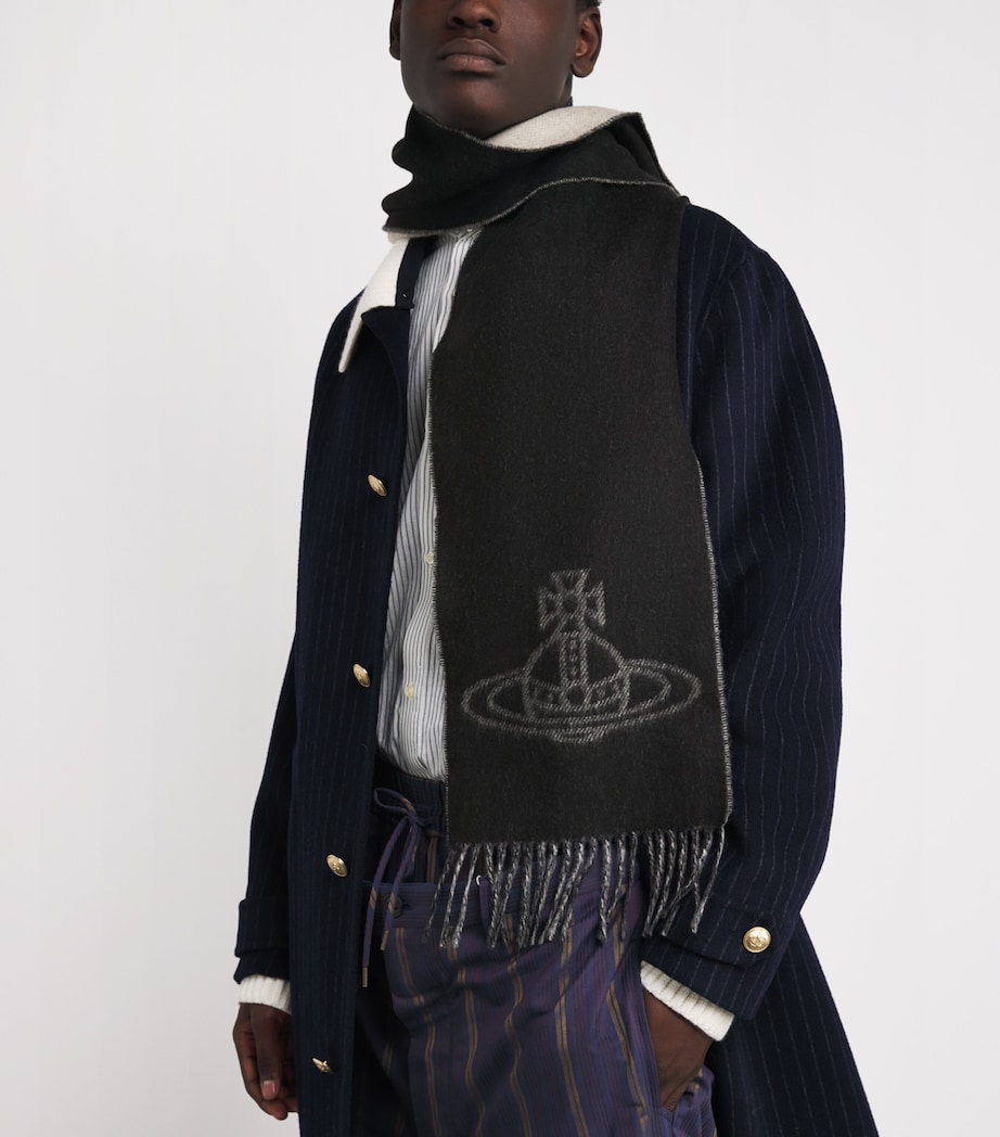 Wool Orb Scarf N402 BLACK Image 3