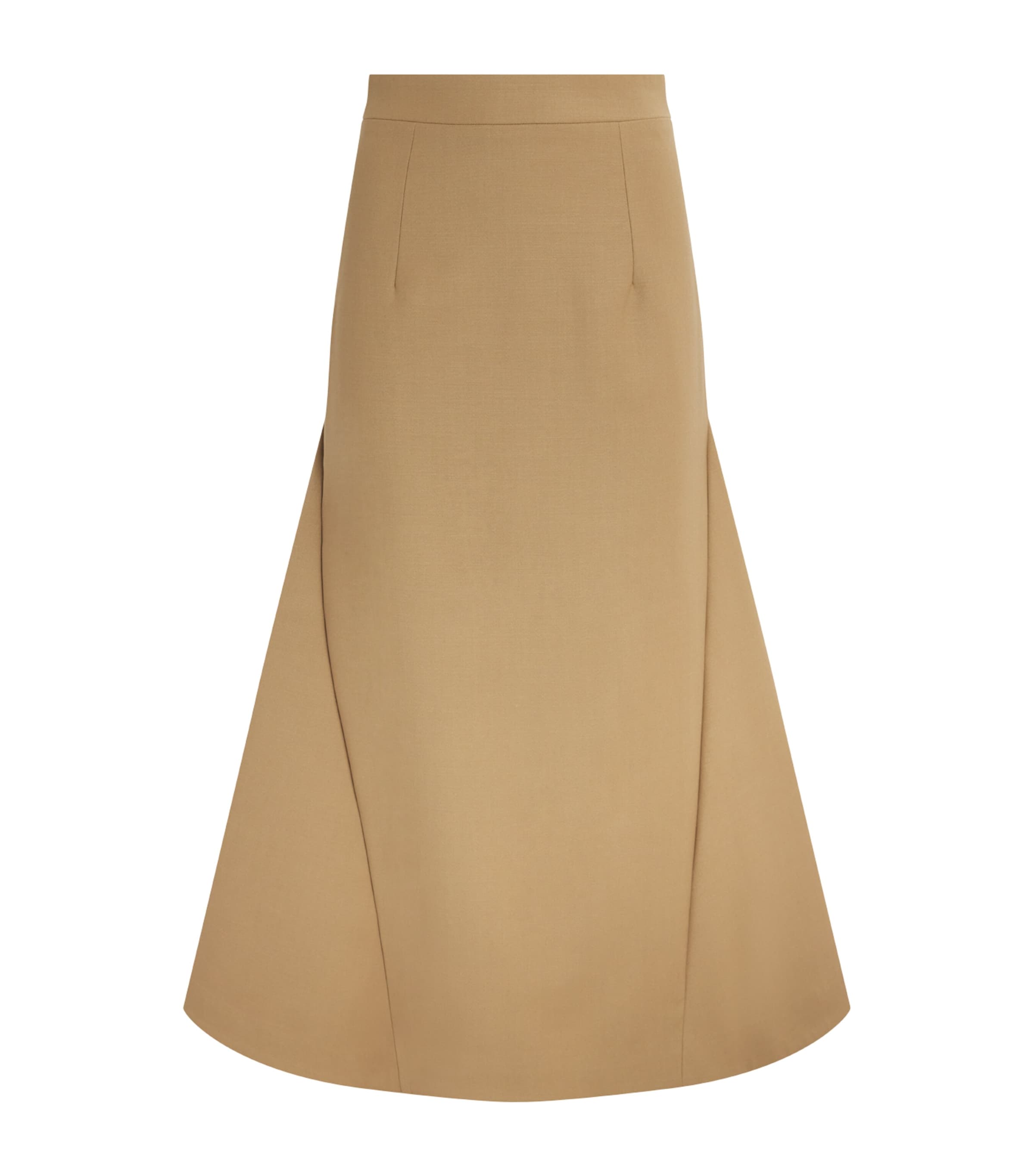 Huishan Zhang Womens Wool Vicky Midi Skirt Dark Camel Image 1