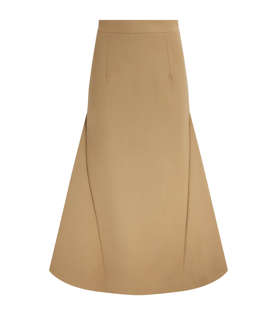 Huishan Zhang Womens Wool Vicky Midi Skirt Dark Camel Image 1