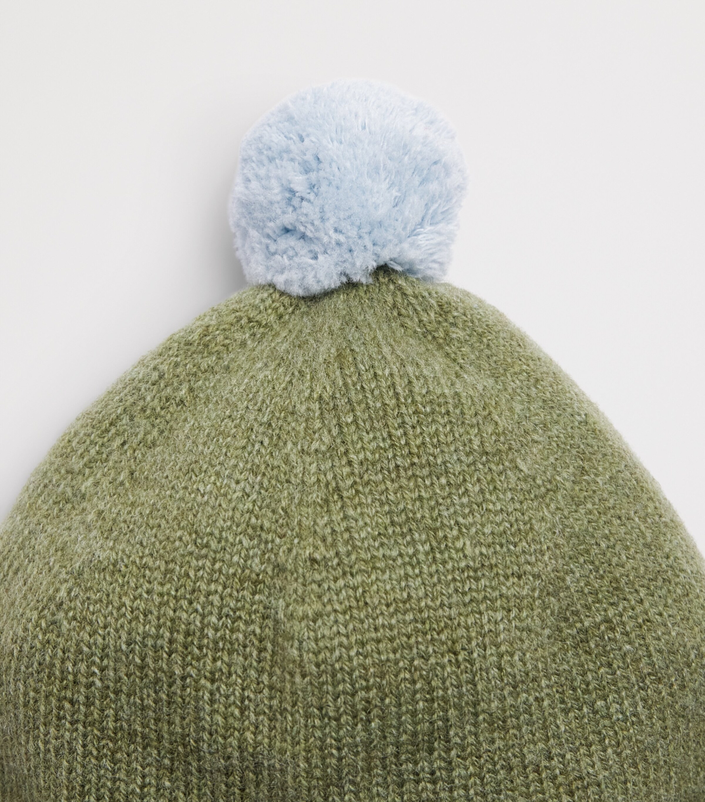 Rosie Sugden Cashmere Pom-Pom Bonnet (0-24 Months) Fern/spa Blue Image 3