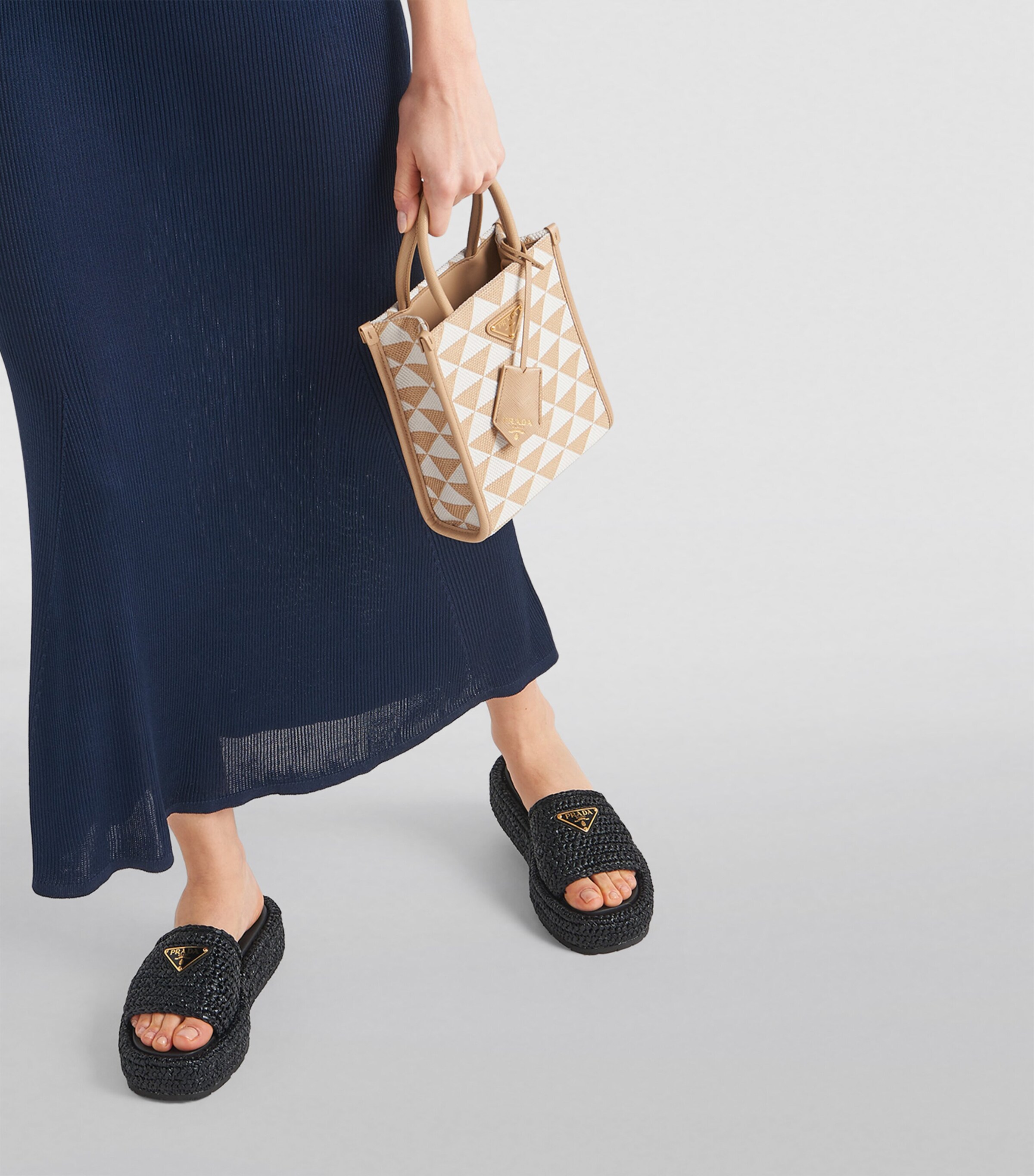 Prada Crochet Flatform Slides 35 | Harrods UK