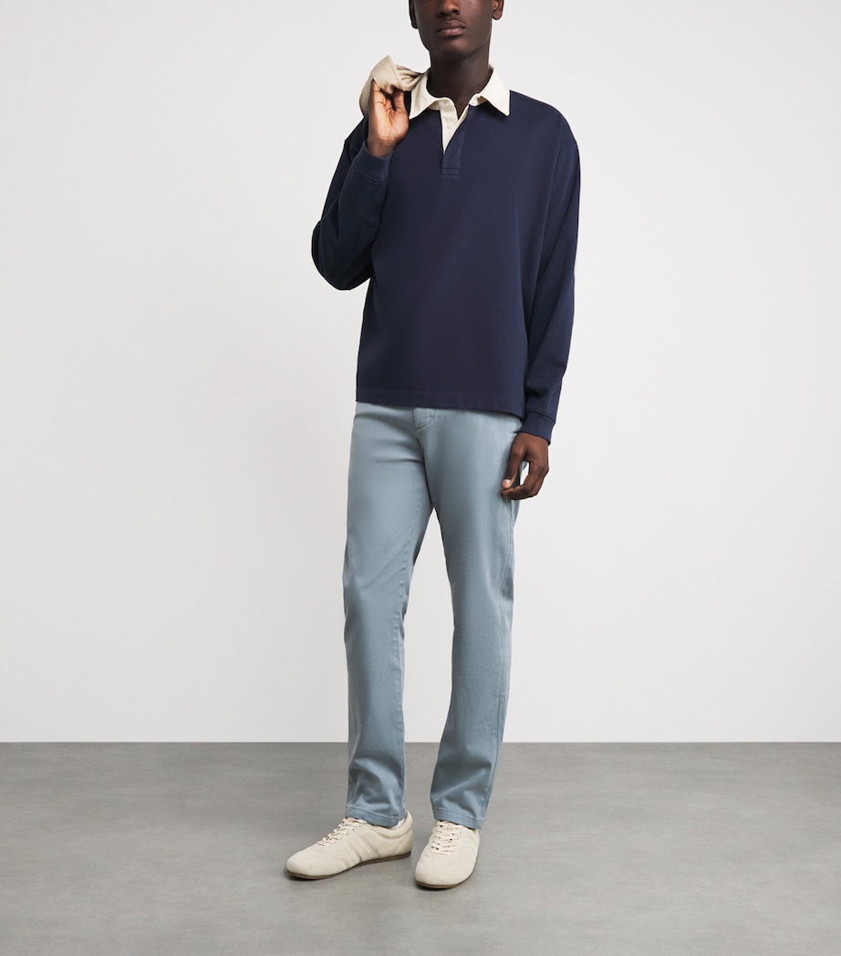 7 For All Mankind Mens Luxe Performance Regular Slimmy Straight Chinos Blue Image 2