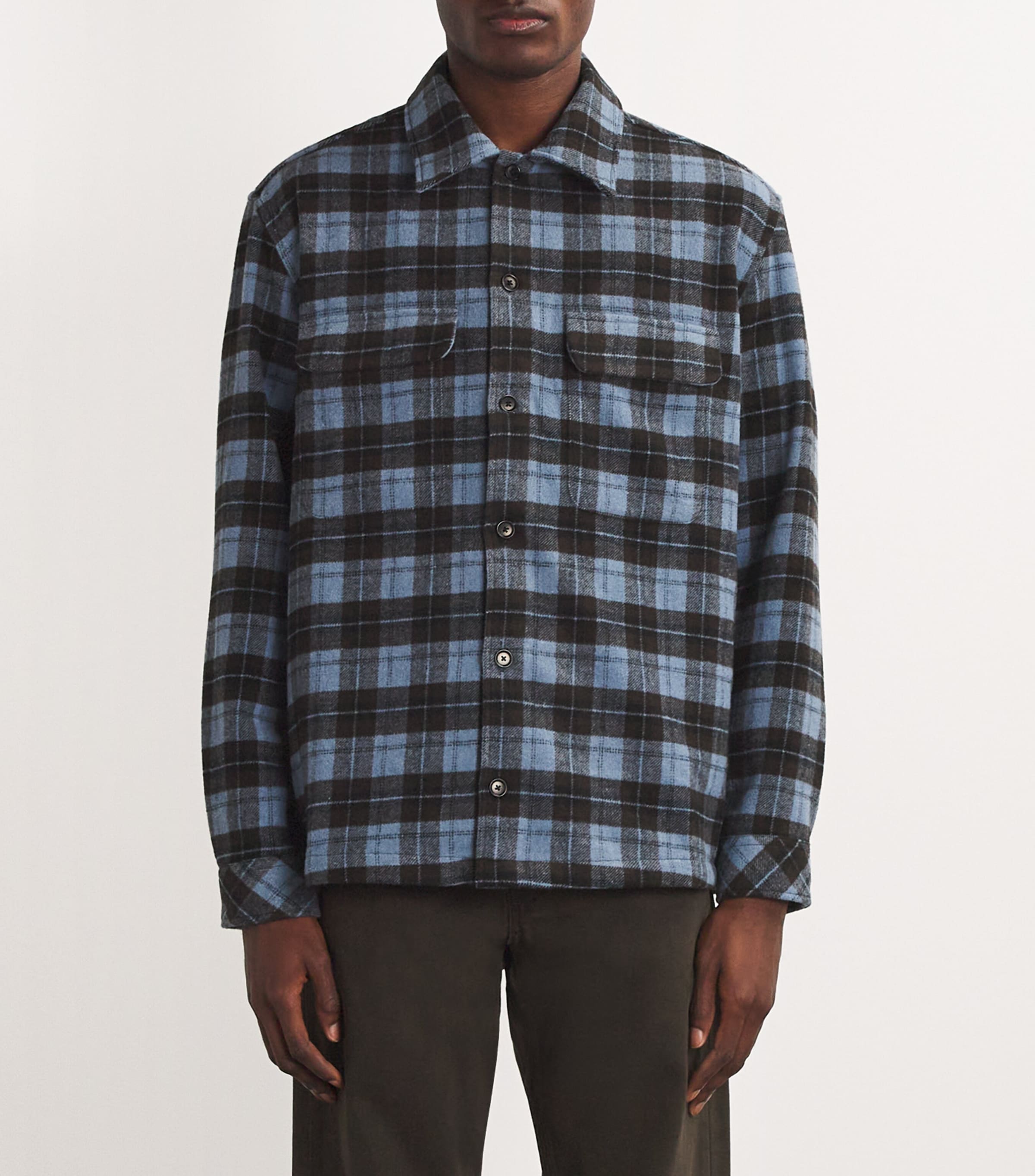Wool-Blend Check Sacastor Overshirt CORONET BLUE CH Image 3