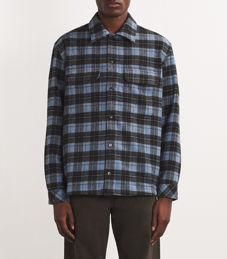 Wool-Blend Check Sacastor Overshirt CORONET BLUE CH Image 3