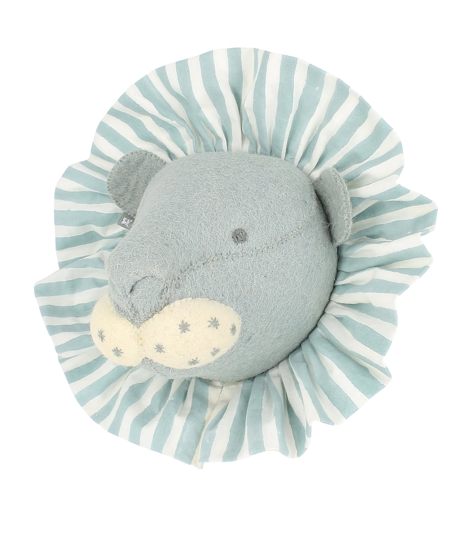 Vintage Ruff Lion Head Decoration (45cm) BLUE Image 3