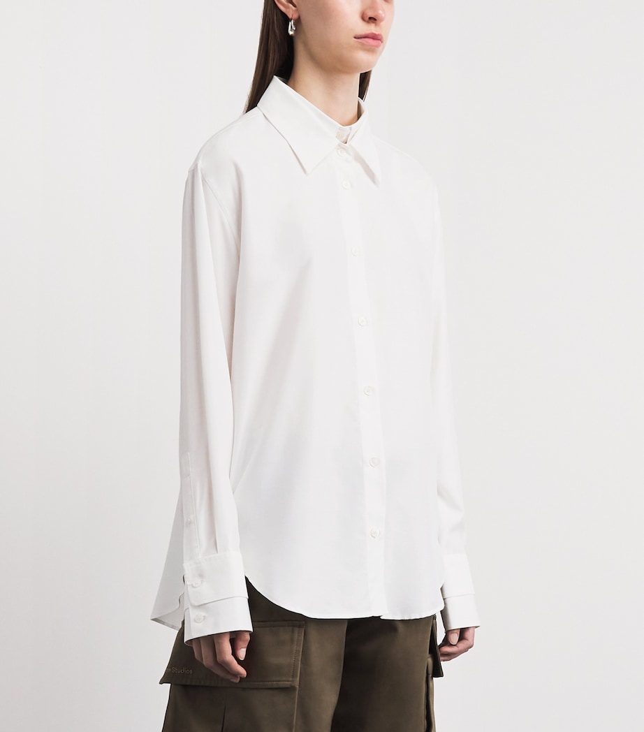 Acne Studios Womens Double-Layer Collared Shirt Anc White/white Image 4