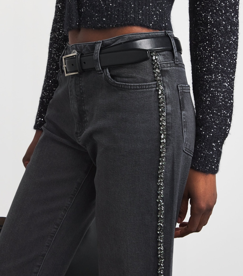 Embellished Mason Ankle Straight Jeans GLITZ BLACK EMB Image 6