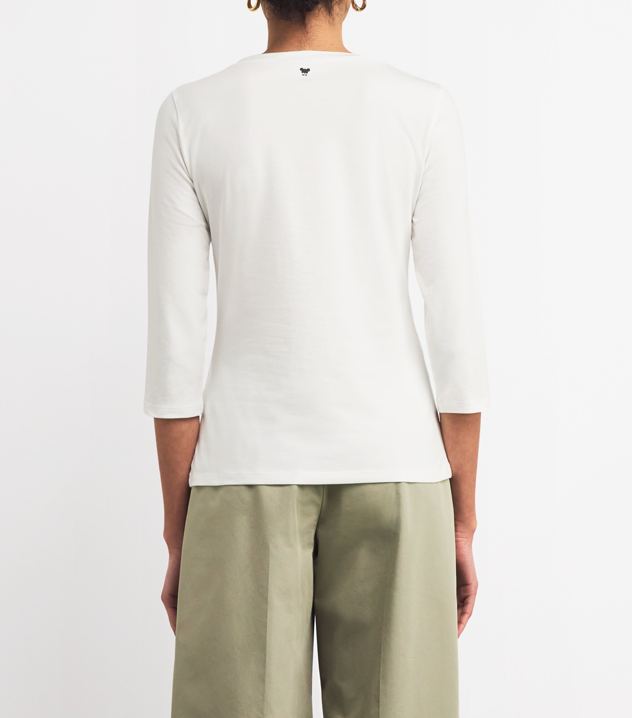 Weekend Max Mara Womens Cotton-Blend T-Shirt White Image 4
