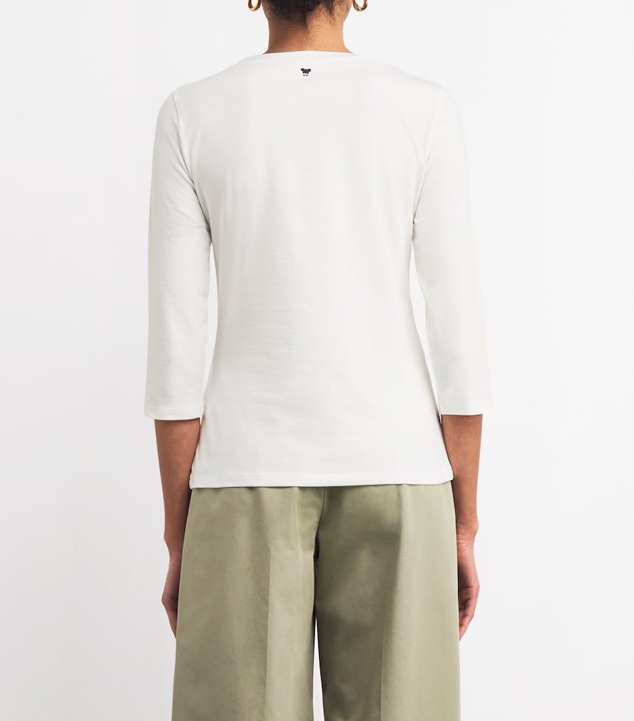 Weekend Max Mara Womens Cotton-Blend T-Shirt White Image 4