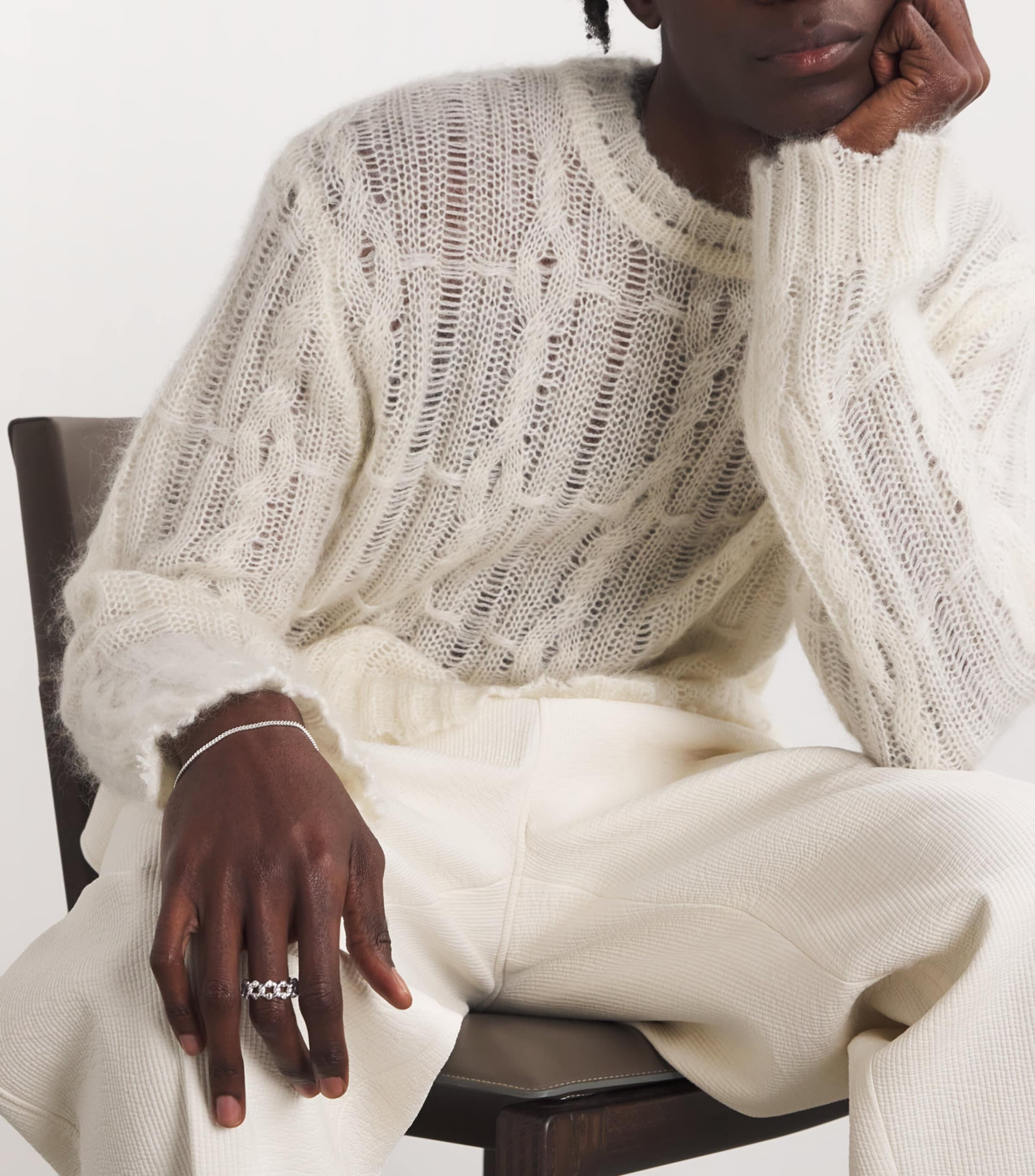 Sterling Silver Formula Chunky Link Ring WHITE Image 6