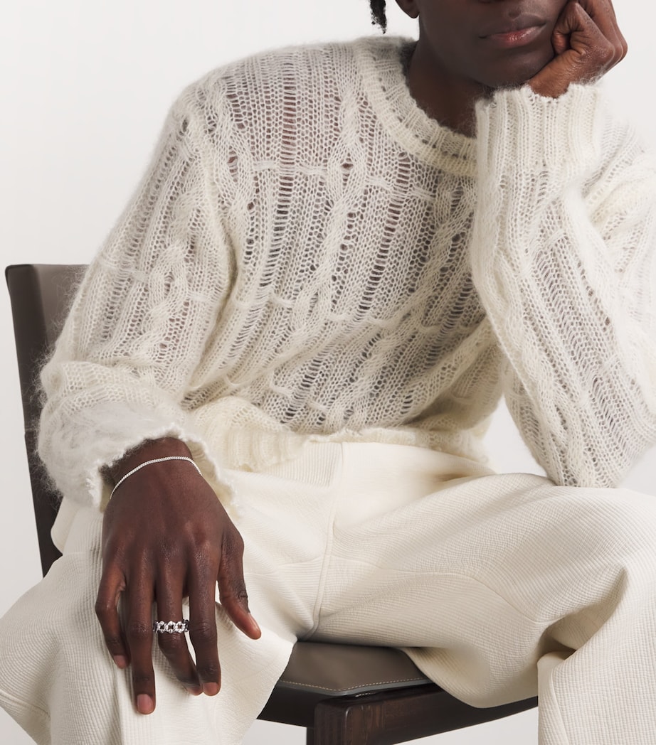 Sterling Silver Formula Chunky Link Ring WHITE Image 6