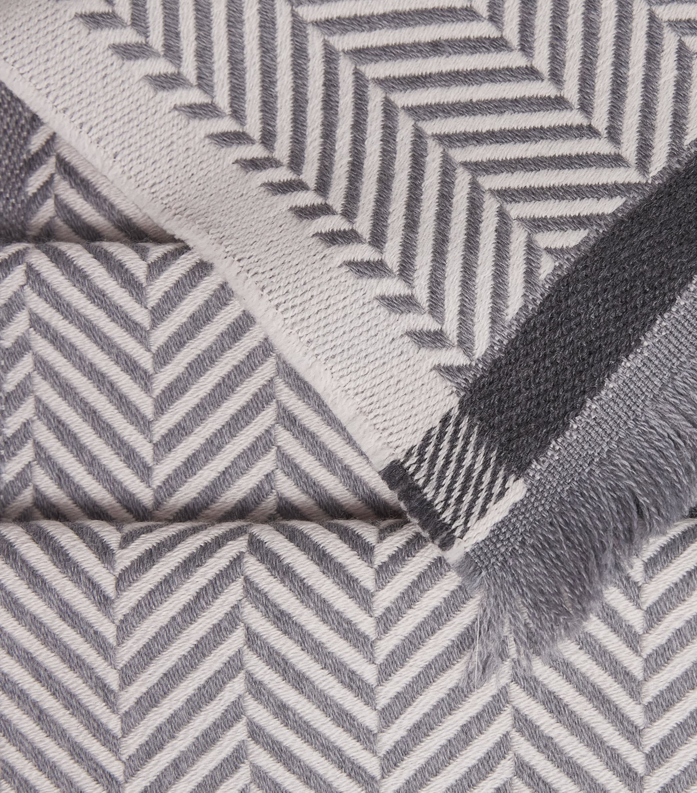 Giorgio Armani Wool Herringbone Scarf Image 4