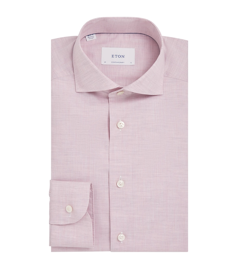 Cotton Fine Twill Shirt PINK SOLID Image 1