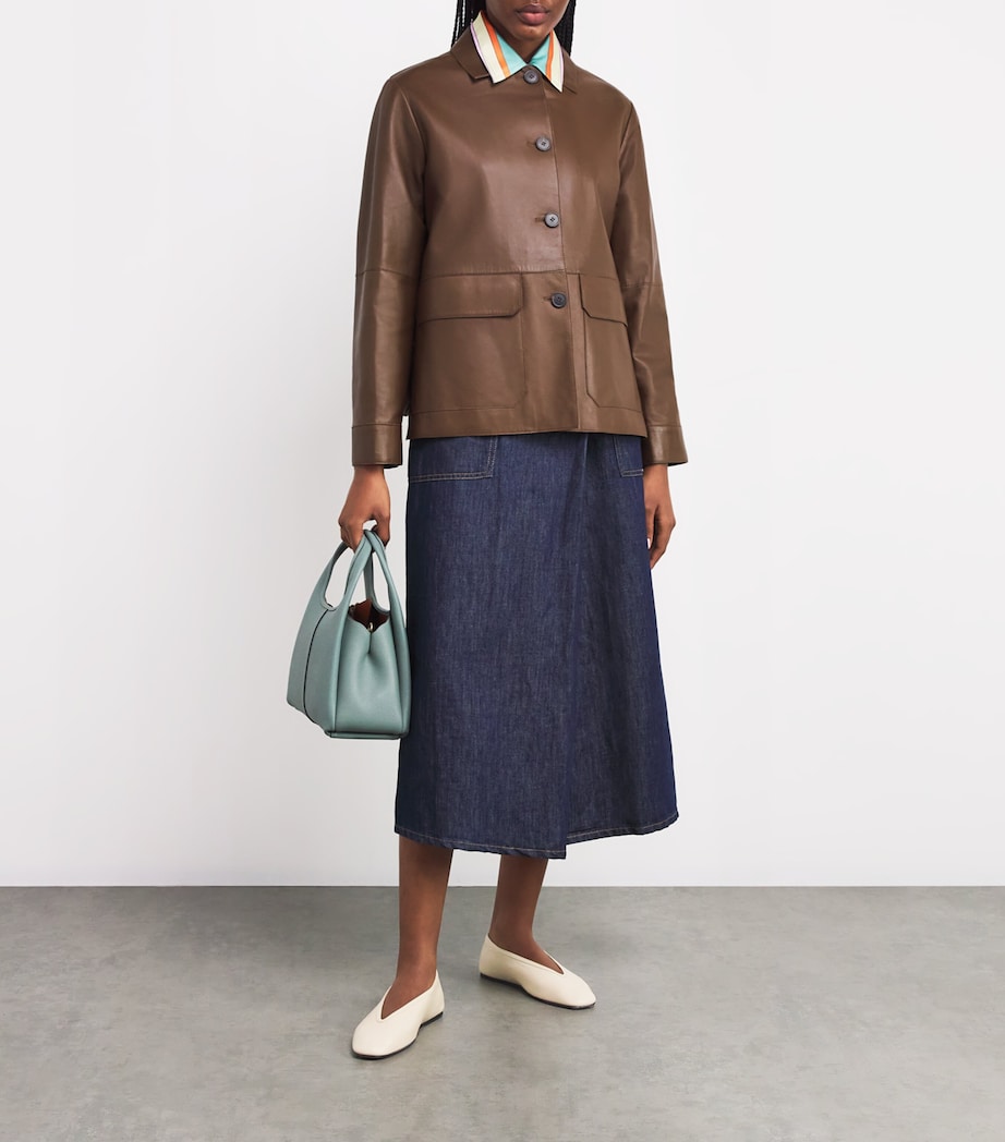 Nappa Leather Shirt Jacket HAZELNUT BROWN Image 2