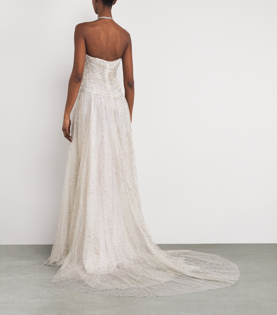 Tulle Embellished Nue Gown OFF-WHITE Image 3