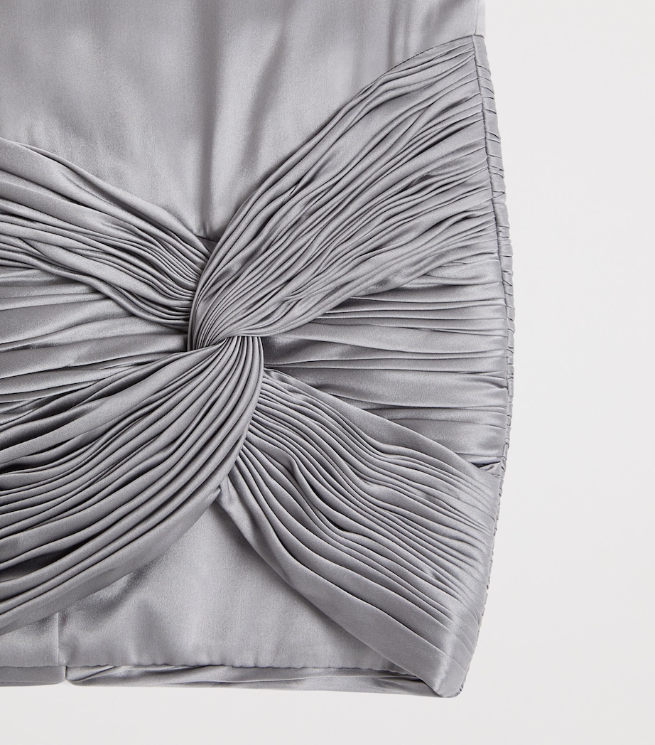 Valentino Womens Satin Draped Plissé Mini Skirt Image 6