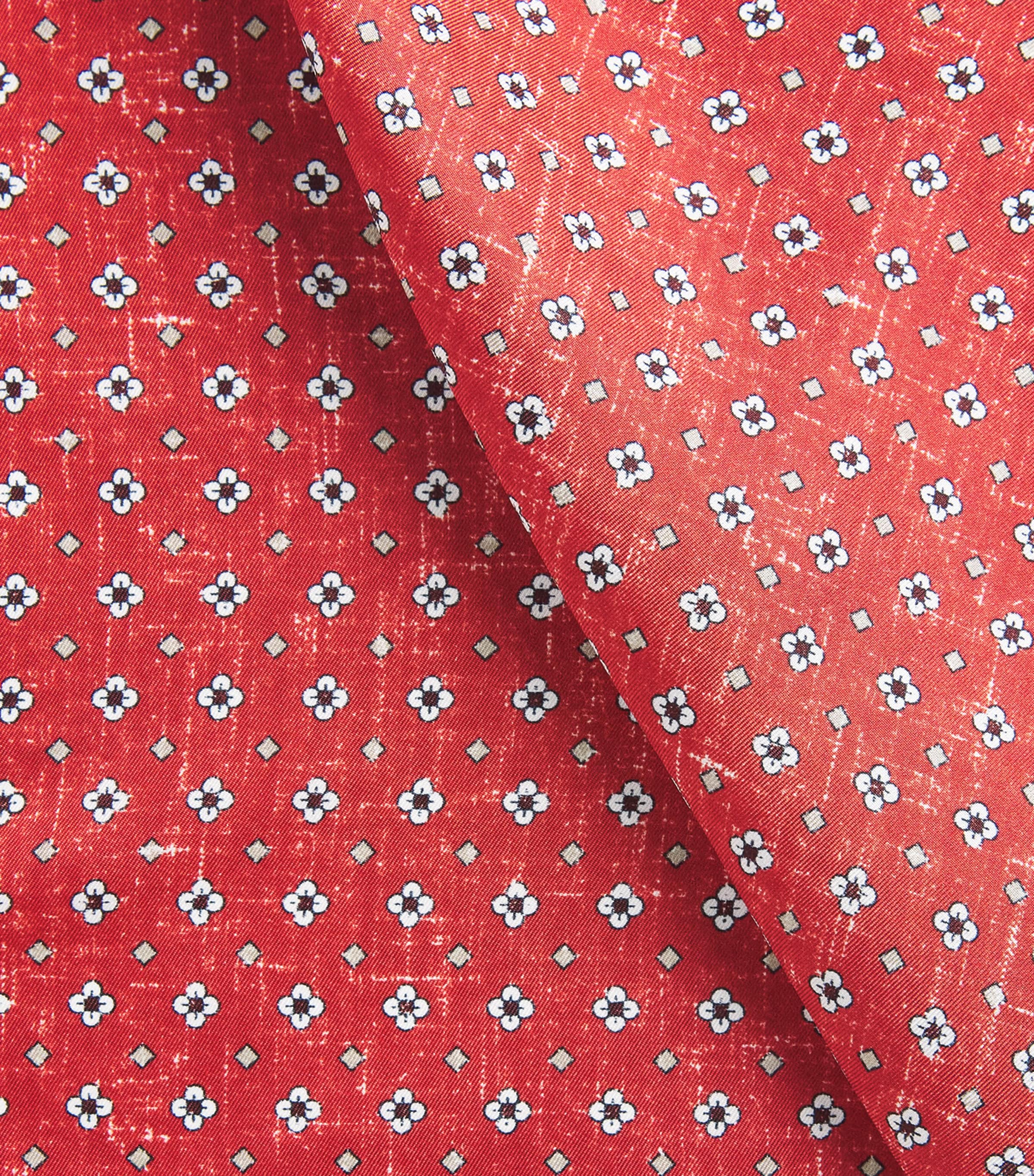 Isaia Geometric Print Pocket Square Image 3