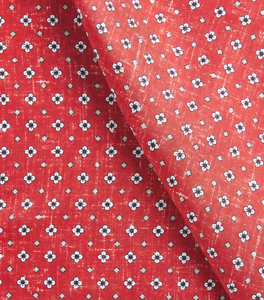 Isaia Geometric Print Pocket Square Image 3